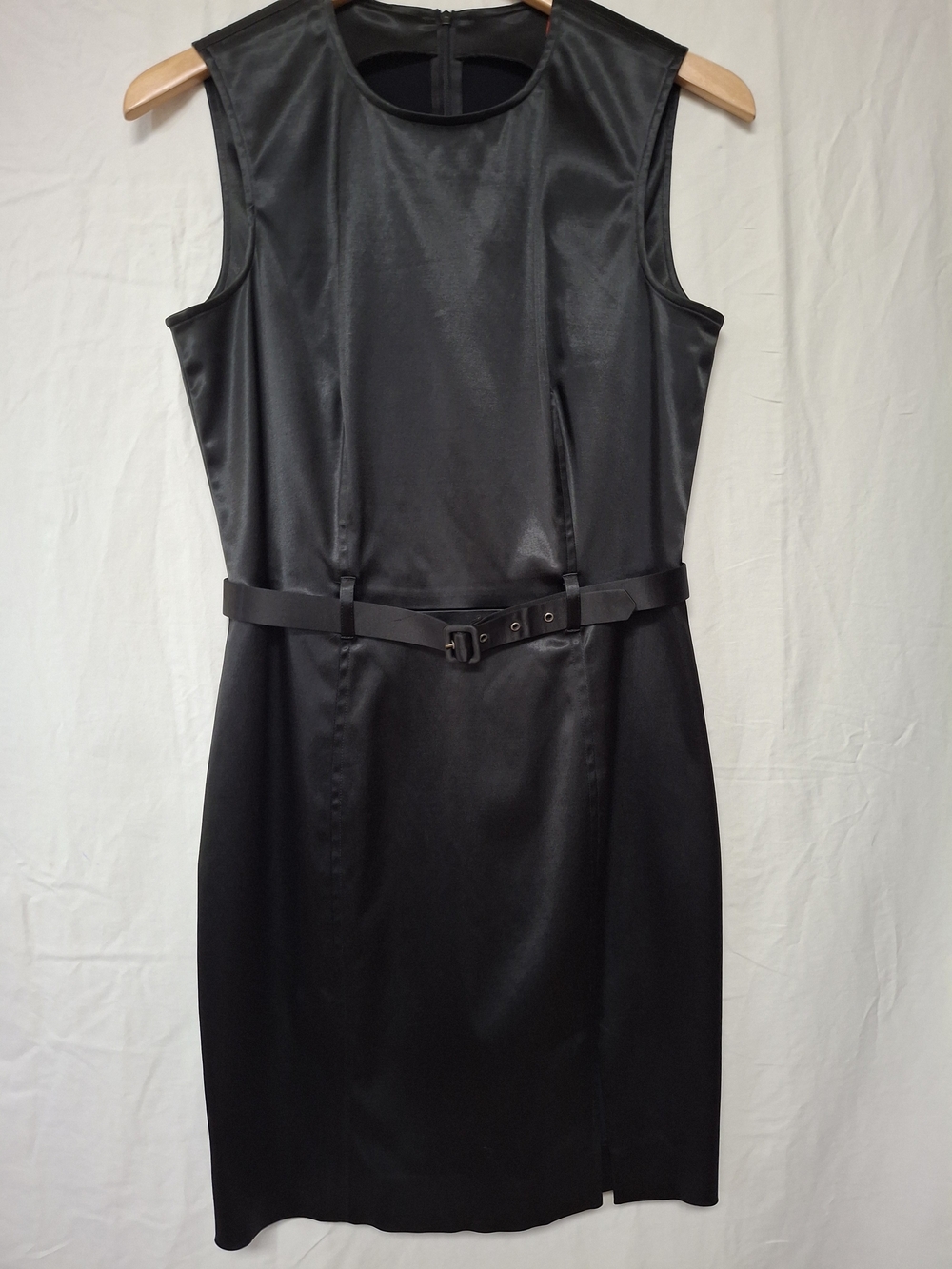 Vintage Kenzo Jungle Black Sleeveless Mini Dress w/ Belt Fr 40 US Small Y2K